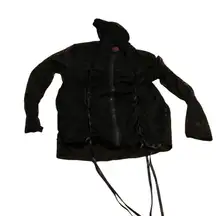 Tripp NYC Black Lace Corset Hoodie Zip Up Long Sleeve Women's Size 1