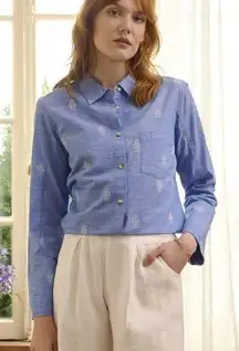 Cindy Blouse - White Embroidered Flowers