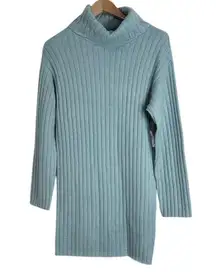 Abercrombie & Fitch Teal Plush Ribbed Turtle Neck Long Sleeve Sweater Dress XS