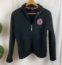 Ralph Lauren  Black & Pink Fleece Zip Up Long Sleeve Jacket M