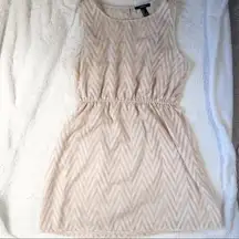 Cream Forever 21 Monochrome Patterned Mini Dress