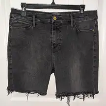 Frame Le High Skinny Shorts W32 Black Wash