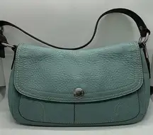 Coach Eggshell Light Blue Pebbled Leather Hobo Bag Purse 🌸🌸