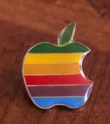 Vintage 80s Apple Computers enamel tie tack collectible pin