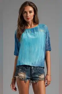 Gypsy 05‎ - Clavi Mixed Oversized Square Top in Pacific Surf Size XS
