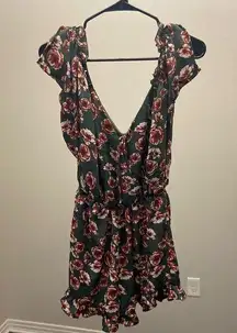 Blue Rain Floral Romper