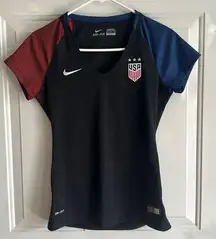 Nike  Dri Fit Women’s USA 16/17 Away Soccer Jersey Black/Game Royal/White Small