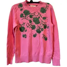 Boden Felicity Embellished Jumper in Flamingo Pink