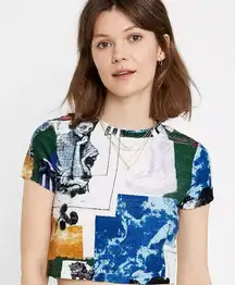 Urban Outfitters Multicolor Abstract Crop Top