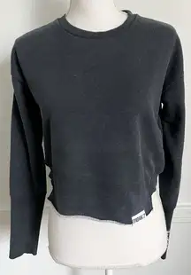 Gymshark • Charcoal Grey Women's Raw Hem Cropped Sweatshirt