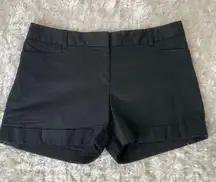 Express Editor Black Flat Front Shorts S 10 Cuffed