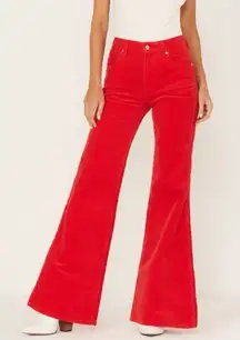 Wrangler - High-Rise Red Corduroy Flare Pants size 32 X 32