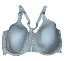 Natori Light Blue Lace Trim Underwire Full Coverage Bra 34DDD