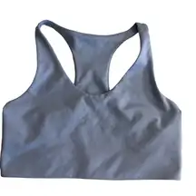 Z By Zella Womens Re-Gen Long Line Sports Bra Blue Stretch Racerback LARGE