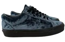 Vans Womens Old Skool Velvet Navy Blue Lace Up Sneakers Size 6 Skate Streetwear