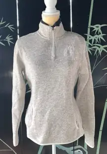 Charles River Apparel Womens Oatmeal Heathered Fleece Pullover Jacket Sz M