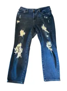 Judy Blue Distressed Dark Wash Denim Jeans -‎ Ripped Knee & Thigh 20W Casual