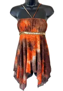 Vintage Y2K Wet Seal Sequin Glitter Fairycore Babydoll Top