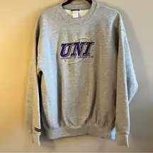 Vintage Jansport UNI University of Northern Iowa Gray Crewneck Sweatshirt Large