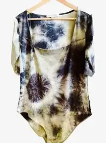 Socialite Curve Plus Tie Dye Tee Bodysuit  Office Date Party Ombre  Plus SZ 1X