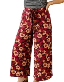 Rewash Floral Wide Leg Pants with Tie Belt XL