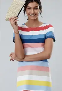 Joules Riviera Stripe Midi Boat Cotton T-Shirt Summer Dress Short Sleeve Jersey