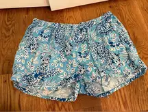 Printfresh x Anthropologie Pajama Shorts Blue Cheetah print size Large