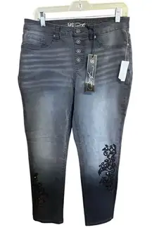 DG2 Womans sequence Pull On Jeans charcoal Sz M Petite NWT