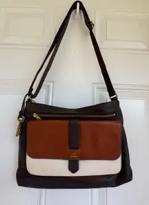 Fossil Kinley Colorblock Leather Crossbody Bag Multicolor Handbag Purse