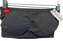 NWT Skinny Girl Gray Heathered Reversible Pads Bandeau Bra