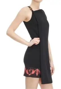 Versace Collection Sleeveless Asymmetrical Cady Wrap Black Mini Dress IT 42 US 8