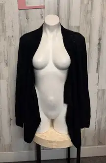 Sonoma Lifestyle Black Open Front Knit Cardigan Size L