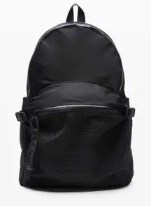 Lululemon All Hours Backpack in black with mesh pockets