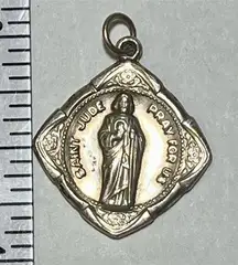 Vintage Creed Saint Jude Silver Religious Pendant Unisex Adults Detroit
