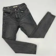 Levi's‎ Wedgie Icon Jeans Better Weather Women Size 25 Gray Button Fly Tapered
