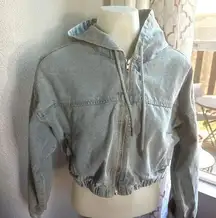 Refuge Crop Denim Jacket Size Large