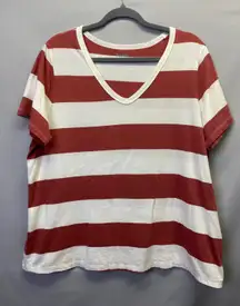 OLD NAVY Women's Striped V Neck T Shirt Tee Everyday Casual Size XL