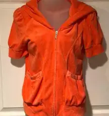 Juicy Couture Puff Sleeve Hoodie Orange Terry M