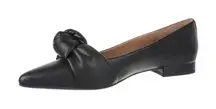 SAM & LIBBY Black Laurena Knotted‎ Pointed Toe Flat Shoes Sz 9