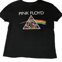 Pink Floyd Floral Embroidered Short Sleeve Graphic Tee Shirt