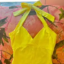 y2k vintage forever 21 yellow halter tank top 