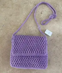 Liz Claiborne Lilac Crochet Crossbody Purse