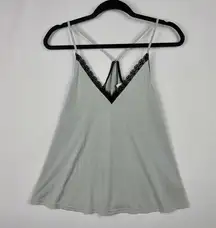 Caution To The Wind   Gray Cami With Black Trim   V-Neck Racer Back  Sz M