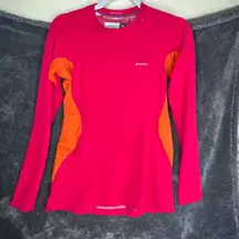 Columbia OMNI-HEAT Size Medium Womens Red Long Sleeve Compression Athletic 