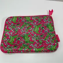 Lilly Pulitzer iPad Tablet Soft Case Pouch Zipper Alligator Shells Hot Pink 10x8