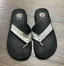 Yellow Box Women’s 7 Sequin Flip Flops