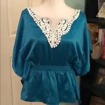 Gorgeous teal silky blouse