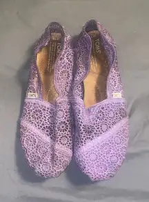TOMS Alpargata Moroccan Crochet Royal Purple Slip-On Flats