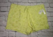 Nordstrom Abound Women's Size 1X Yellow Elastic Waist Pull On Drawstring Shorts