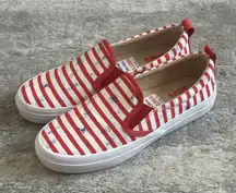 Sperry x Jaws Shoes Womens 6 Crest Vibe Red White Striped Slip On Sneakers